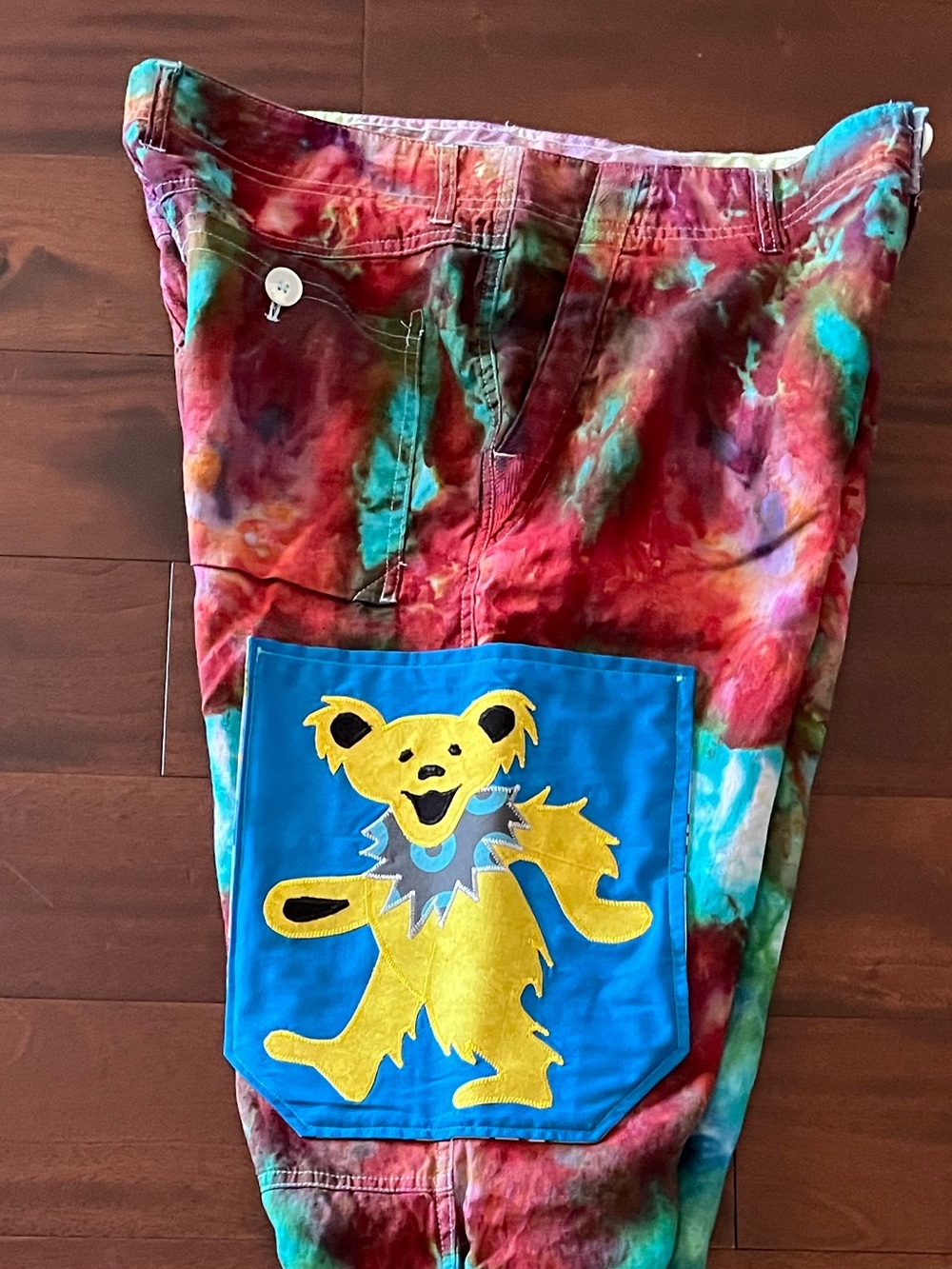 Linen ice dyed festival tour pants grateful owsley Jerry bear dancing phish dead